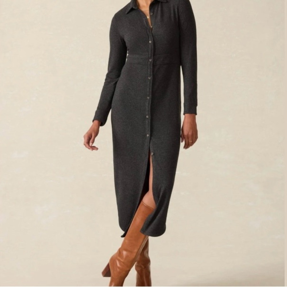 Faherty Legend™ Sweater Maxi #1 Best Selling Dress | Heathered Black SOLD OUT XS